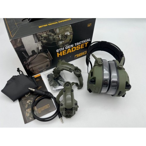 6TH GEN TACTICAL HEADSET тактическая гарнитура, звукосниматель и шумоподавление, активные в Барнауле