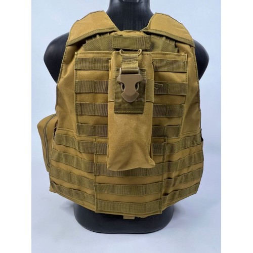 Тактический разгрузочный жилет «5 / пять карманов» с подсумками Tactical Molle Plate Carrier для съемных бронепластин в Барнауле